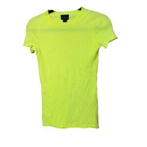 0154 J.Crew Yellow 100% Cashmere Short Sleeve Sweater XXS
